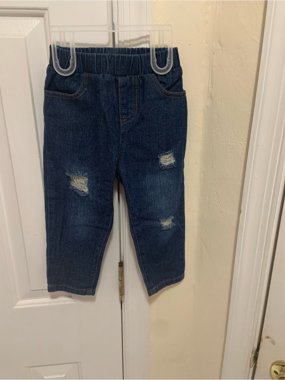 Source Unknown Dark Blue Distressed Kids Denim Jeggings